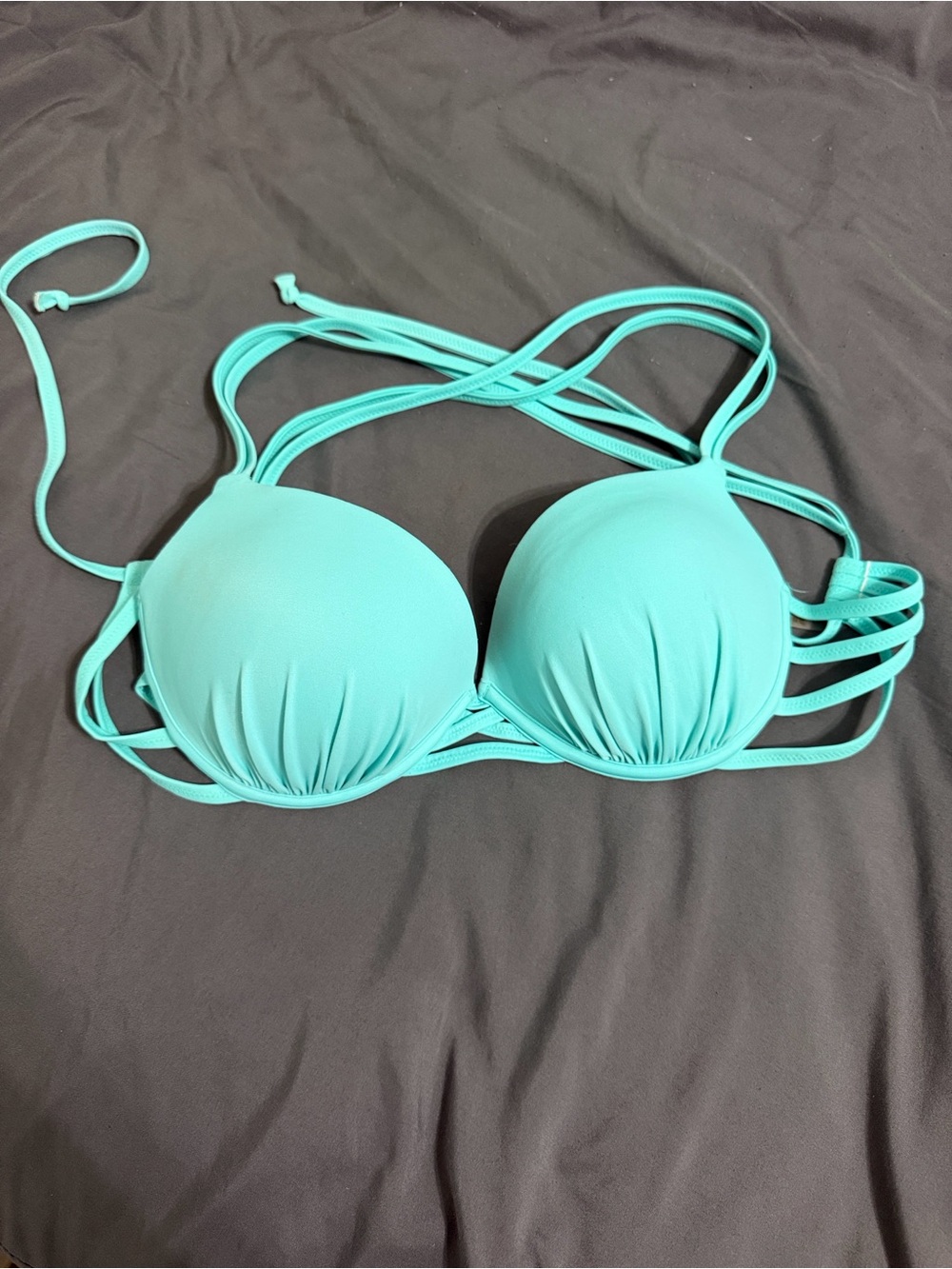 Shade & Shore Aqua Strappy Push-Up Bikini Top